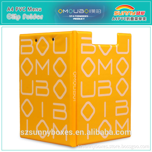 Wholesale Office Folder Type PVC Imitation Leather Document Display Clip Folder With Inner Pocket